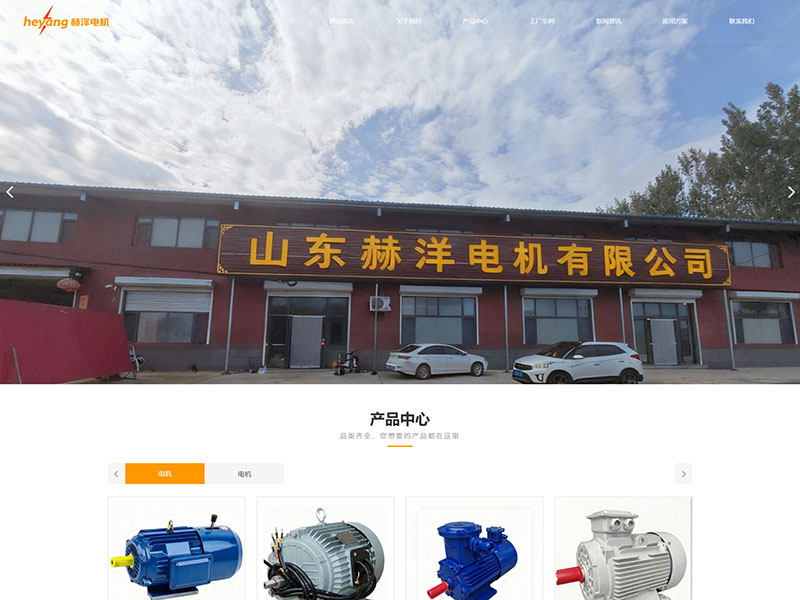 網(wǎng)站建設(shè)案例:山東赫洋電機有限公司公司官網(wǎng)